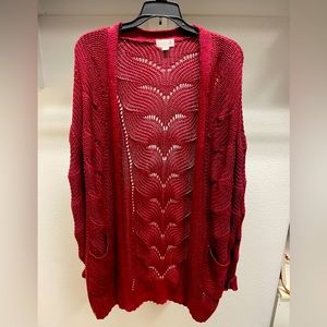 Maroon/wine red womens cardigan